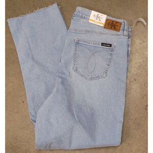 NWT Womens CALVIN KLEIN Vintage Straight Leg Jean Lapis Sz 16